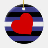 Leather Pride Flag und Herz Keramik Ornament (Hinten)