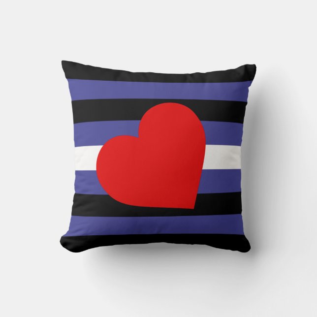 Leather Pride Flag und Herz Kissen (Vorderseite)