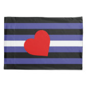 Leather Pride Flag und Herz Kissenbezug (Rückseite-Links)