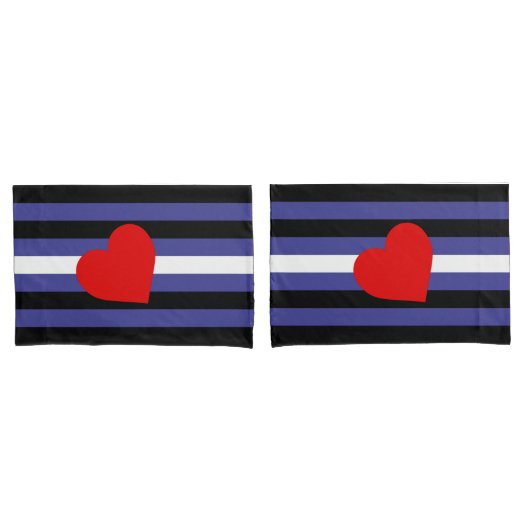 Leather Pride Flag und Herz Kissenbezug (Vorderseite-Set)