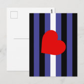 Leather Pride Flag und Herz Postkarte (Vorne/Hinten)