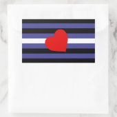 Leather Pride Flag und Herz Rechteckiger Aufkleber (Tasche)
