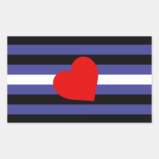 Leather Pride Flag und Herz Rechteckiger Aufkleber (Vorderseite)