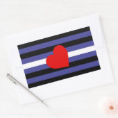 Leather Pride Flag und Herz Rechteckiger Aufkleber (Umschlag)