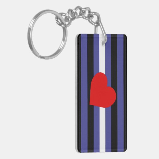 Leather Pride Flag und Herz Schlüsselanhänger (Vorderseite links)