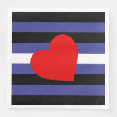 Leather Pride Flag und Herz Serviette (Vorderseite)