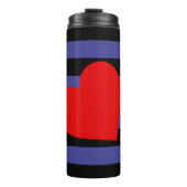 Leather Pride Flag und Herz Thermosbecher (Vorderseite)