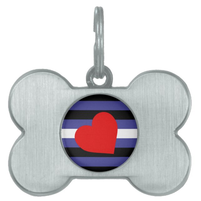 Leather Pride Flag und Herz Tiermarke (Vorderseite)