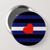 LEATHER PRIDE STRIPED HERZ HORIZONTAL - PRID 2014 BUTTON (Vorne & Hinten)