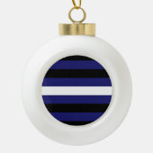LEATHER PRIDE STRIPED HORIZONTAL - 2014 PRIDE.png Keramik Kugel-Ornament (Vorderseite)