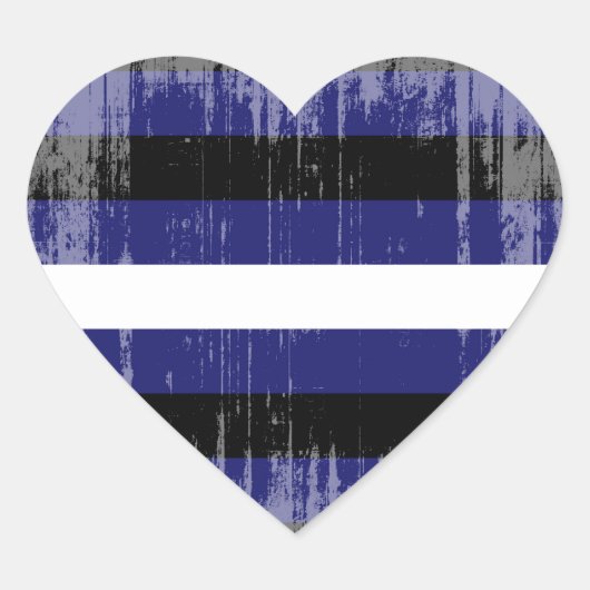 LEATHER PRIDE STRIPES DISTRESSEED DESIGN Herz-Aufkleber (Vorderseite)
