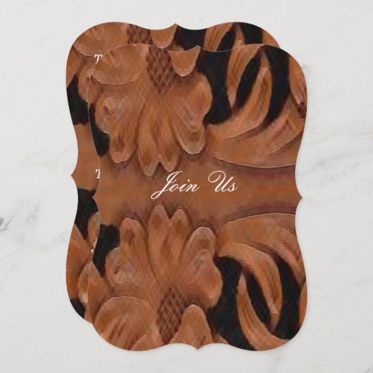 Leather Print Country Western Hochzeitsvorlage Einladung (Vorne/Hinten)