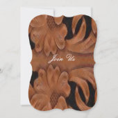 Leather Print Country Western Hochzeitsvorlage Einladung (Vorderseite)