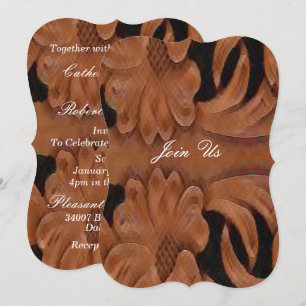 Leather Print Country Western Hochzeitsvorlage Einladung