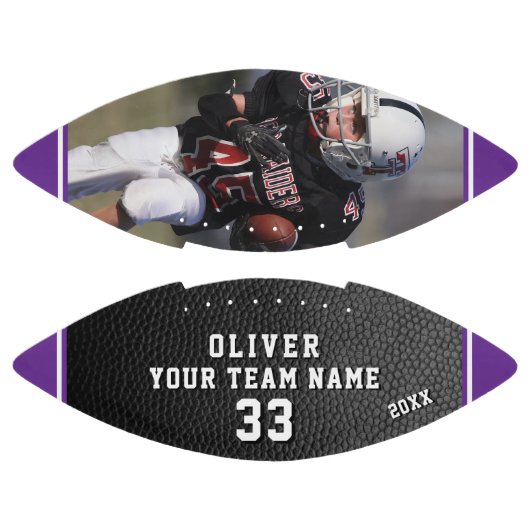 Leather Print Lila Player Name Team Foto Football (Paneele)