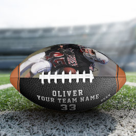 Leather Print Orange Player Name Team Foto Football