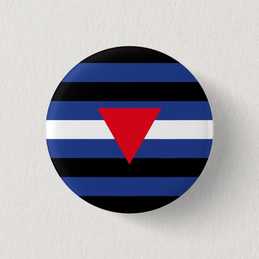 Leather Que Stolperflagge Button (Vorderseite)