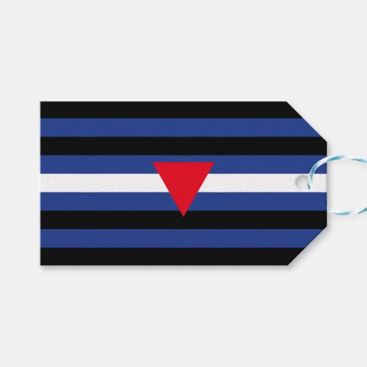 Leather Que Stolperflagge Geschenkanhänger (Vorderseite (Horizontal))