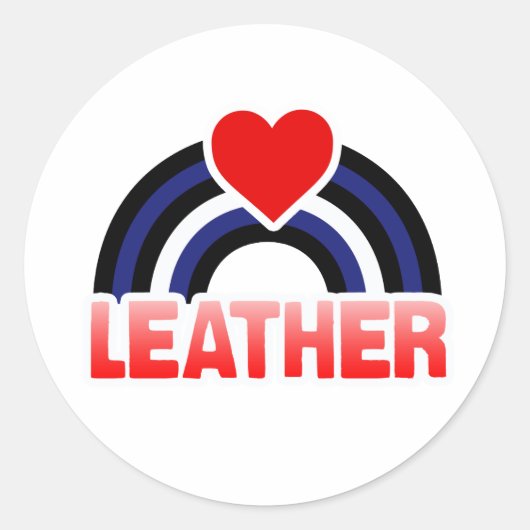 LEATHER RAINBOW FLAG RUNDER AUFKLEBER (Vorderseite)
