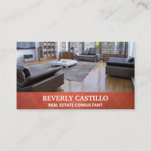 Leather Real Anwesen Realtor Agent Inneres Visitenkarte