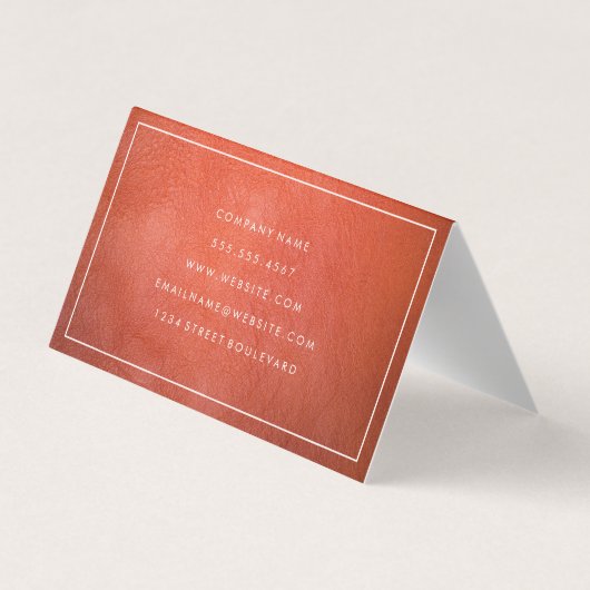 Leather Real Anwesen | Realtor Agent Visitenkarten (Rückseite)