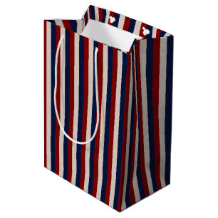 LEATHER SIEHT PATRIOTISCHE STREIFEN-GIFT-BAG MITTLERE GESCHENKTÜTE