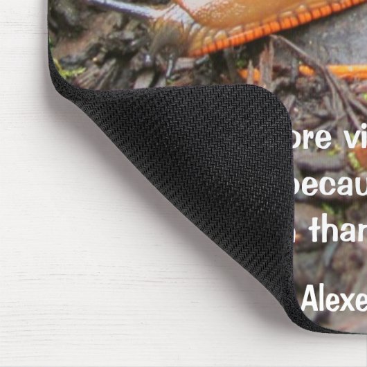 Leather Slug mit Zitat Mousepad (Ecke)