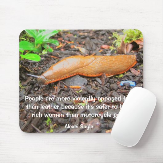 Leather Slug mit Zitat Mousepad (Mit Mouse)