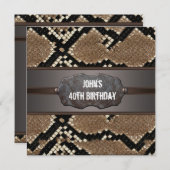 Leather Snake Skin Birthday Party Einladung (Vorne/Hinten)