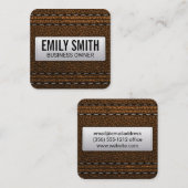 Leather Stitched Quadratische Visitenkarte (Vorne/Hinten)