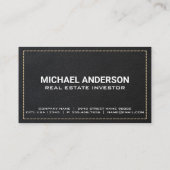 Leather Stitched | Real Anwesen Agent Visitenkarte (Rückseite)
