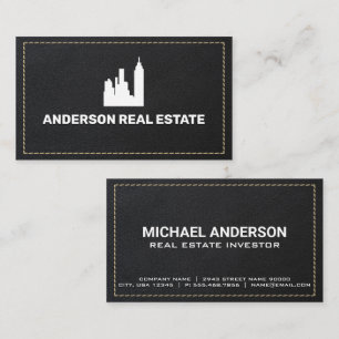 Leather Stitched Real Anwesen Agent Visitenkarte
