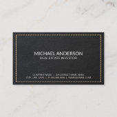 Leather Stitched | Real Anwesen Visitenkarte (Rückseite)