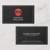 Leather Stitched | Real Anwesen Visitenkarte (Vorne/Hinten)