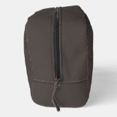 Leather Texture Black Monogram Name Waschbeutel (Rechts)