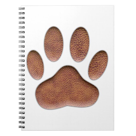 Leather Texture Dog Paw Print Notizblock (Vorderseite)