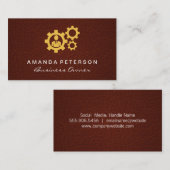 Leather Texture | Geflügel Visitenkarte (Vorne/Hinten)