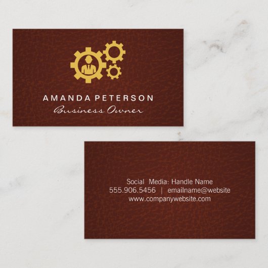 Leather Texture | Geflügel Visitenkarte (Vorne/Hinten)