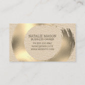 Leather Texture | Gold gebürstet Visitenkarte (Rückseite)