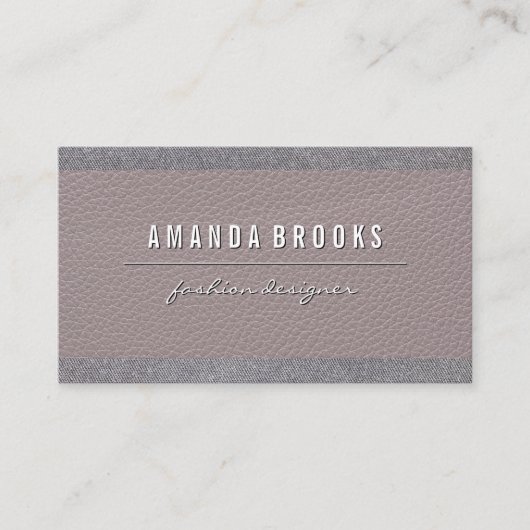 Leather Texture | Hintergrundinformationen zur Lin Visitenkarte (Vorderseite)