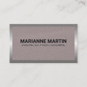 Leather Texture | Metallgrenze Visitenkarte (Vorderseite)