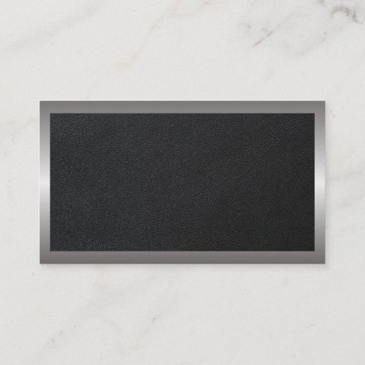 Leather Texture | Metallgrenze Visitenkarte (Rückseite)