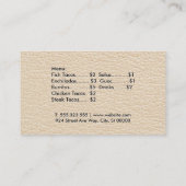 Leather Texture | Verzierte Elemente Visitenkarte (Rückseite)