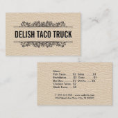 Leather Texture | Verzierte Elemente Visitenkarte (Vorne/Hinten)