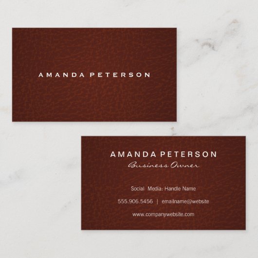 Leather Texture Visitenkarte (Vorne/Hinten)