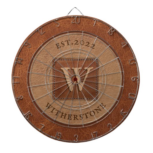 Leather Tone Tan Kastanienbraun Dartscheibe (vorne)