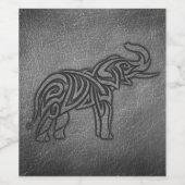 Leather Tribal Elephant Weinetikett (Einzelnes Label)