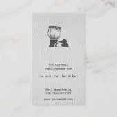 Leather Vintagen Holzbarbermonogramm Visitenkarte (Rückseite)