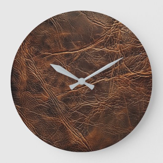Leather Wall Clock Große Wanduhr (Vorderseite)