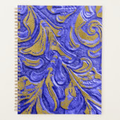 Leather Wallet Texture Blue Embossed Planner Planer (Vorderseite)